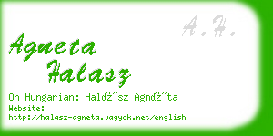 agneta halasz business card